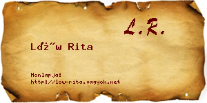 Löw Rita névjegykártya